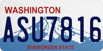 WA license plate ASU7816