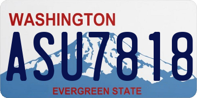 WA license plate ASU7818