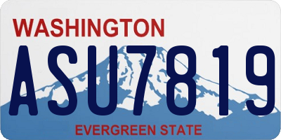 WA license plate ASU7819