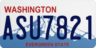 WA license plate ASU7821