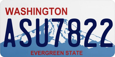 WA license plate ASU7822