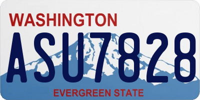 WA license plate ASU7828