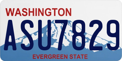 WA license plate ASU7829