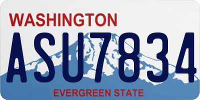 WA license plate ASU7834