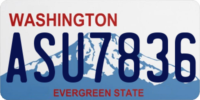 WA license plate ASU7836