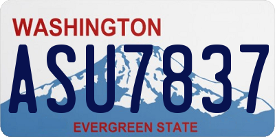 WA license plate ASU7837