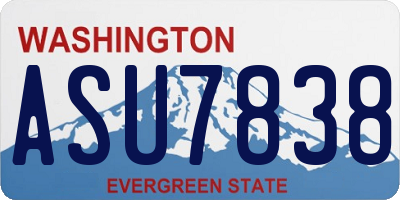 WA license plate ASU7838