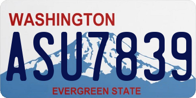 WA license plate ASU7839