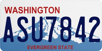 WA license plate ASU7842