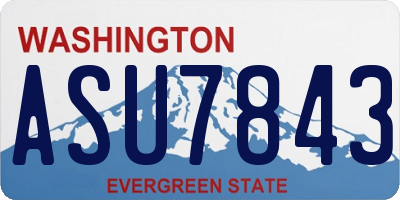 WA license plate ASU7843