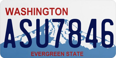 WA license plate ASU7846