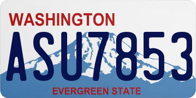 WA license plate ASU7853