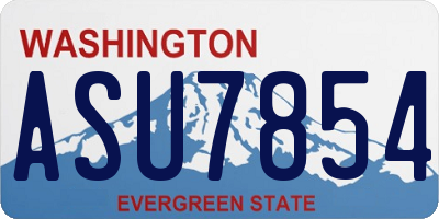 WA license plate ASU7854