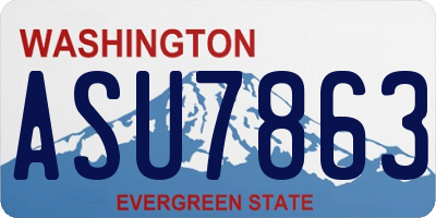 WA license plate ASU7863