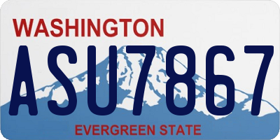 WA license plate ASU7867