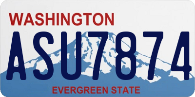 WA license plate ASU7874