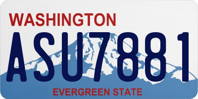 WA license plate ASU7881