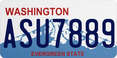 WA license plate ASU7889