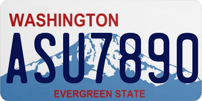 WA license plate ASU7890