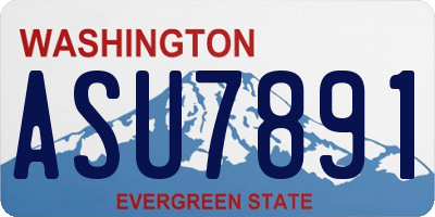 WA license plate ASU7891