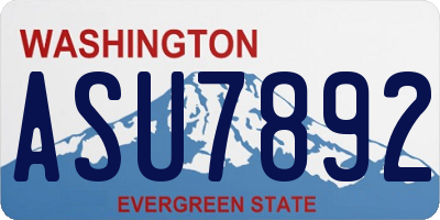 WA license plate ASU7892