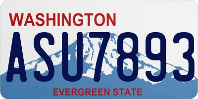 WA license plate ASU7893