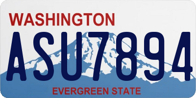 WA license plate ASU7894