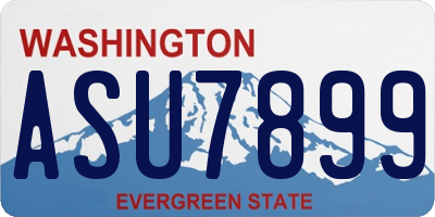 WA license plate ASU7899