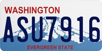 WA license plate ASU7916