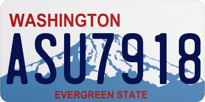 WA license plate ASU7918