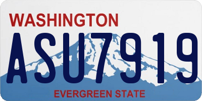 WA license plate ASU7919