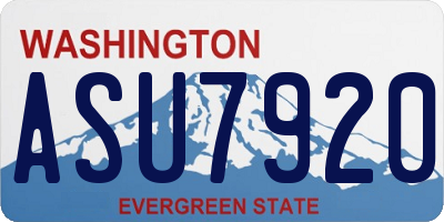 WA license plate ASU7920