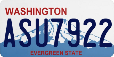 WA license plate ASU7922
