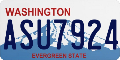WA license plate ASU7924