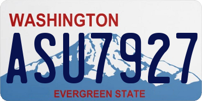 WA license plate ASU7927