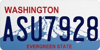 WA license plate ASU7928