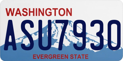 WA license plate ASU7930