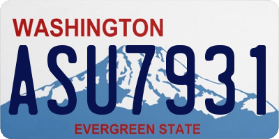 WA license plate ASU7931