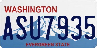 WA license plate ASU7935