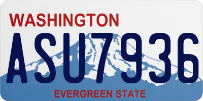 WA license plate ASU7936