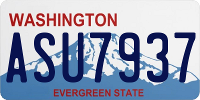 WA license plate ASU7937