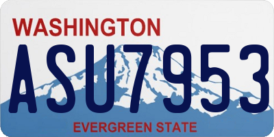 WA license plate ASU7953