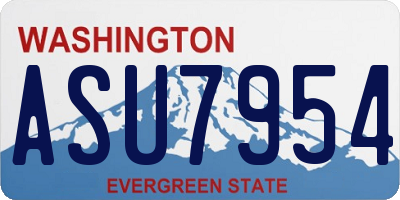 WA license plate ASU7954