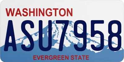 WA license plate ASU7958