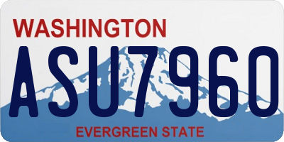 WA license plate ASU7960