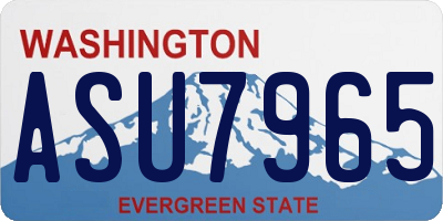 WA license plate ASU7965