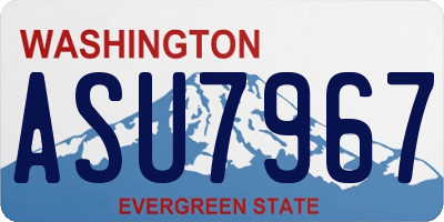 WA license plate ASU7967