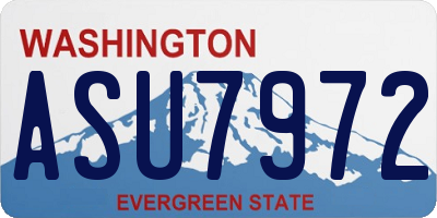 WA license plate ASU7972