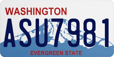 WA license plate ASU7981