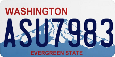 WA license plate ASU7983